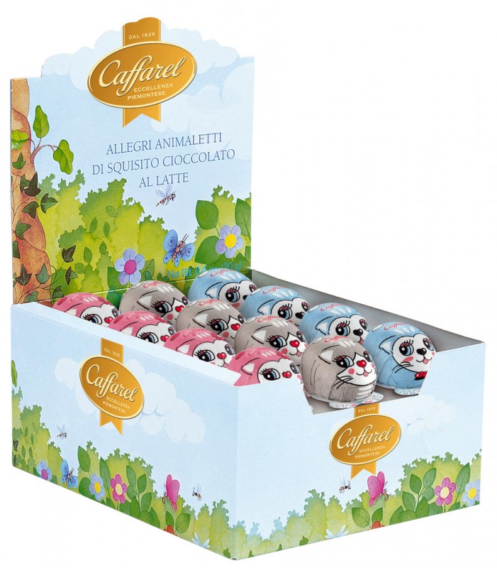 Allegri animaletti di cioccolato, le gatte, Katzen aus Vollmilchschokolade, Display, Caffarel - 48 x 10 g - Display