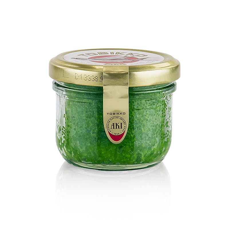 Tobiko Original - Ovas de Peixe Voador, verde, com wasabi - 90g - Vidro Tobiko Original - Ovas de Peixe Voador, verde, com wasabi - 90g - Vidro