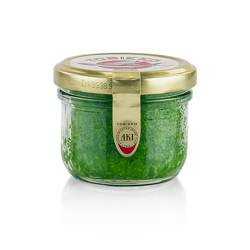 Tobiko Original - Ovas de Peixe Voador, verde, com wasabi - 90g - Vidro