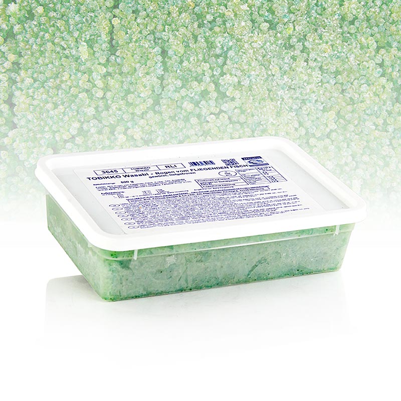Tobiko Original - Ovas de Peixe Voador, verde, com wasabi - 500g - Concha PE