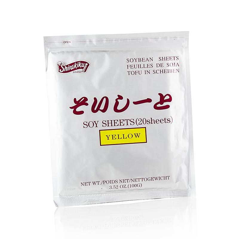 Sojabohnen-Blätter-Makisushiyo Soy, gelb, 18x21cm - 100 g, 20 Blatt - Aromatüte Sojabohnen-Blätter-Makisushiyo Soy, gelb, 18x21cm - 100 g, 20 Blatt - Aromatüte