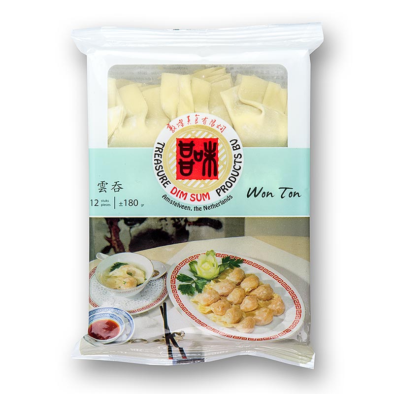 Wonton - Ravioli Gyoza con carne di maiale / gamberetti - 180 g, 12 x 15 g - Guscio in PE