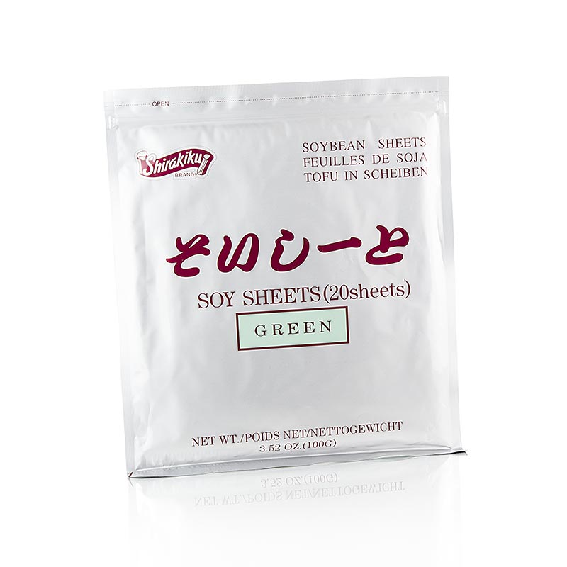 Sojabohnen-Blätter-Makisushiyo Soy, grün, 18x21cm - 100 g, 20 Blatt - Aromatüte Sojabohnen-Blätter-Makisushiyo Soy, grün, 18x21cm - 100 g, 20 Blatt - Aromatüte