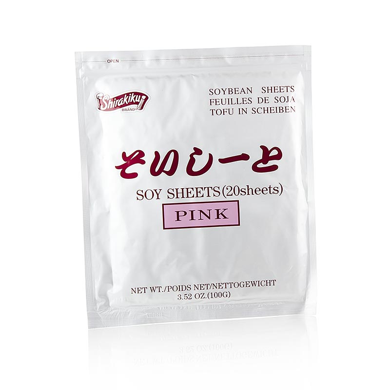 Sojabohnen-Blätter-Makisushiyo Soy, rosa, 18x21cm - 100 g, 20 Blatt - Aromatüte Sojabohnen-Blätter-Makisushiyo Soy, rosa, 18x21cm - 100 g, 20 Blatt - Aromatüte