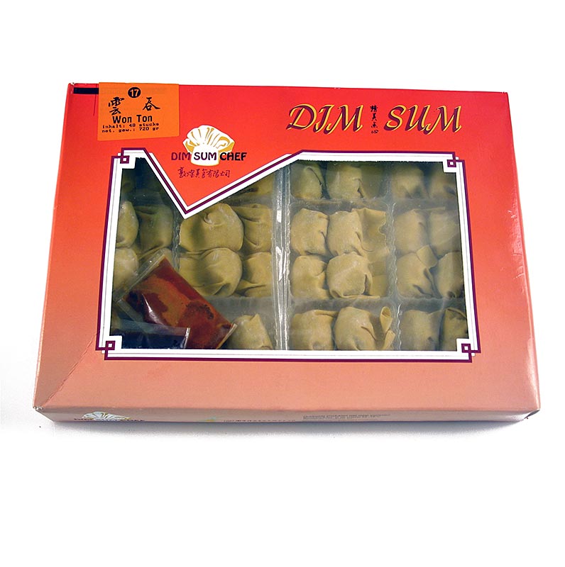 Wan Tan - Boles de massa Won Ton amb carn de porc / gamba - 720 g, 48 x 15 g - paquet