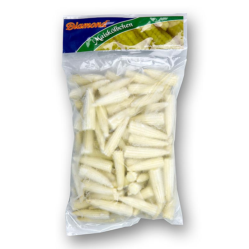 Mazorcas de maiz, 4-7 cm de largo, Ø aproximadamente 18 mm - 1 kg - bolsa Mazorcas de maiz, 4-7 cm de largo, Ø aproximadamente 18 mm - 1 kg - bolsa