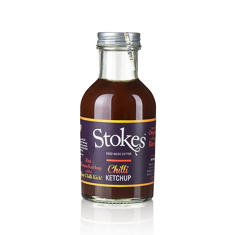 Stokes Chili Ketchup, fruktig och kryddig - 249 ml - Glas