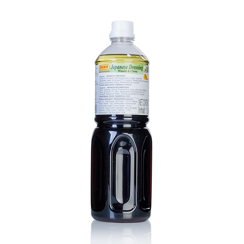 Japansk dressing, med sojasas, vinager, olja, wasabi, citrus - 1 liter - Flaska