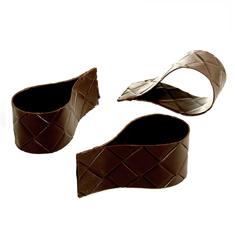 Chokladform - tardropp, mork, bambumonster, Ø 50 mm, 95 mm, 40 mm hog - 445g, 36 stycken - Kartong