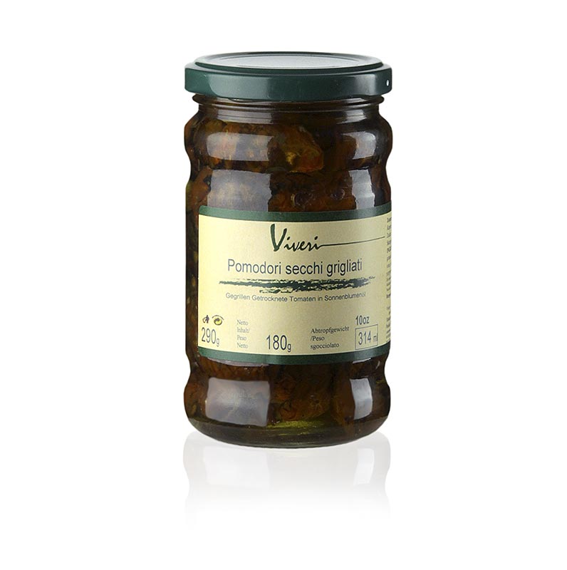 Inlagda torkade och grillade tomater, med kapris och oliver Viveri - 290 g - Glas