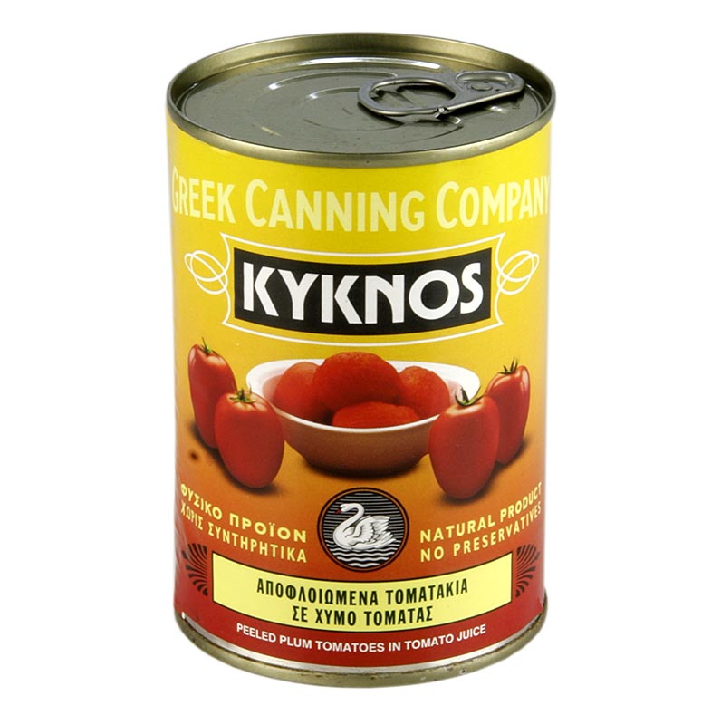 Tomates pelados inteiros, Kyknos, Grecia - 400g - pode