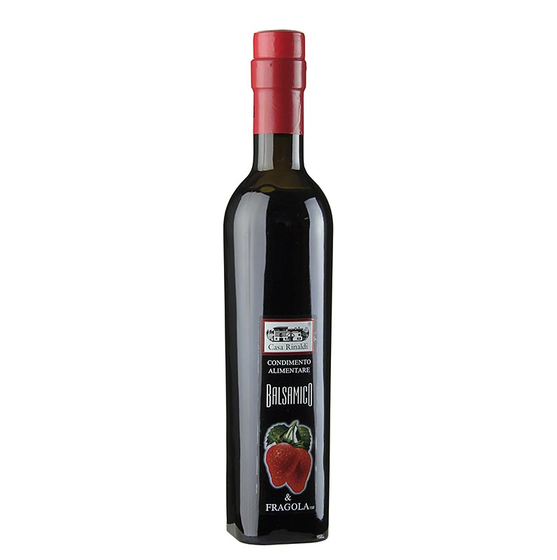 Condimento Aceto Balsamico con fresas, 6% acido, Casa Rinaldi - 250ml - Botella
