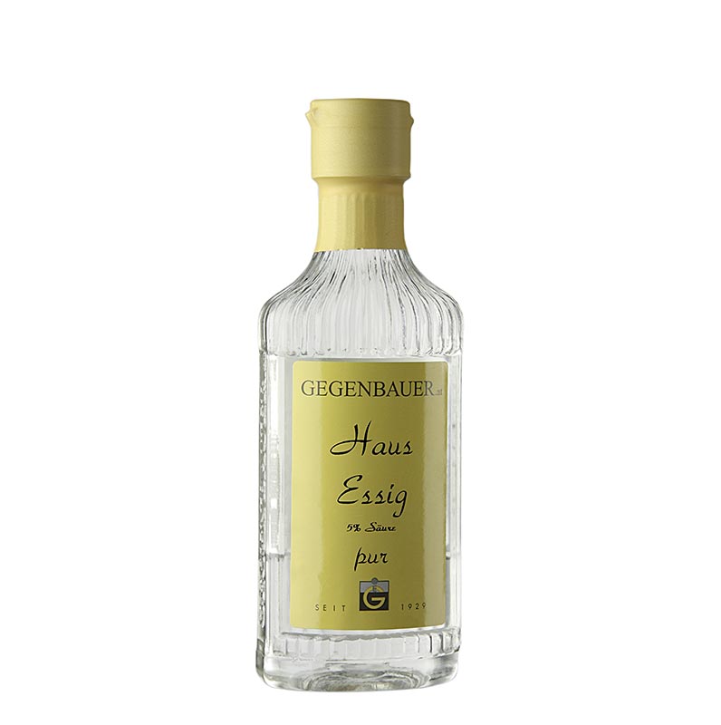 Vinagre de la casa Gegenbauer, pur, aigua transparent, 5% acid - 250 ml - Ampolla de PE