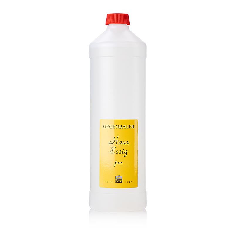 Aceto fatto in casa Gegenbauer, puro, limpido, 5% acido - 1 litro - Bottiglia in polietilene