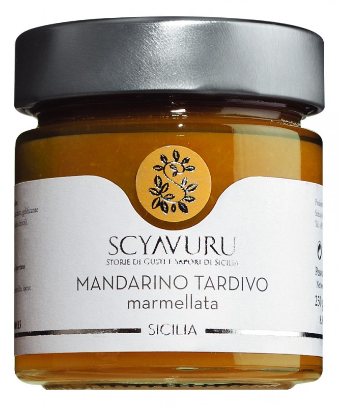 Marmellata di Mandarino Tardivo, Mandarinenmarmelade, Scyavuru - 250 g - Glas