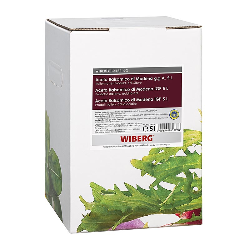 Wiberg Aceto Balsamico di Modena IGP, 6% acido - 5 litri - contenitore
