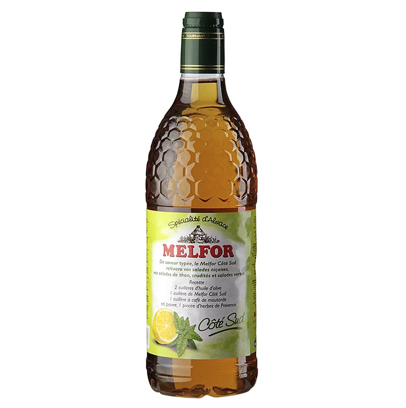 Vinagerkrydda, med honung, orter, basilika citron, 3,8% syra, Melfor - 1 liter - PE-flaska