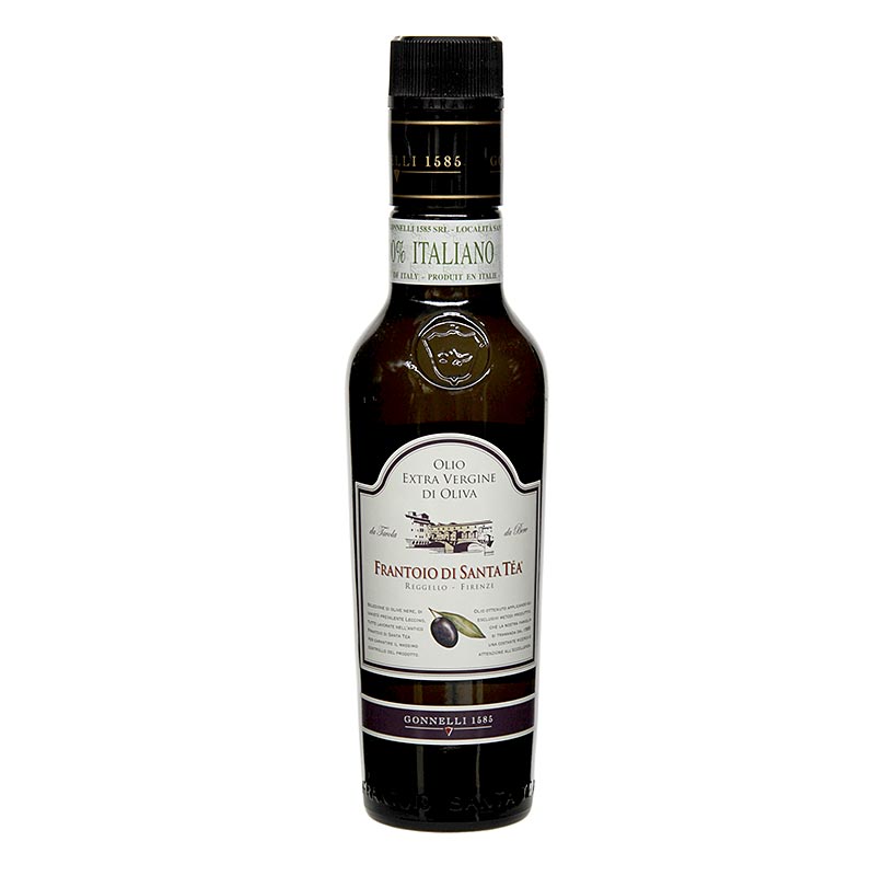 Extra virgin olivenolje, Santa Tea Gonnelli Delicato, svarte oliven - 250 ml - Flaske