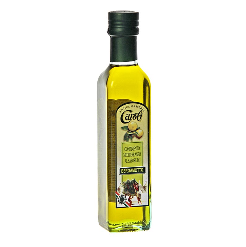 Aceite de oliva virgen extra Caroli aromatizado con bergamota - 250ml - Botella