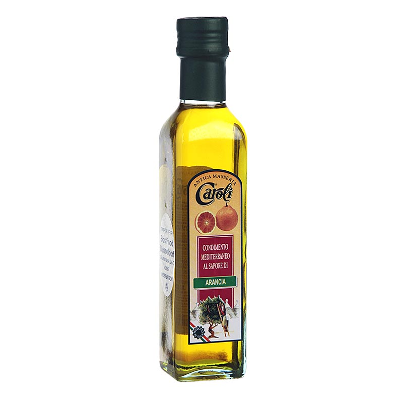 Aceite de oliva virgen extra Caroli aromatizado con naranja - 250ml - Botella