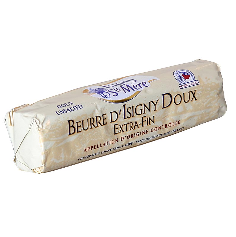 Mantequilla - natural, de Francia - Beurre d Isigny Doux - 250 gramos - Papel de aluminio