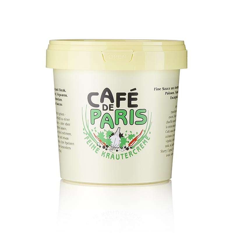 Crema de hierbas - Cafe de Paris, con grasas vegetales, hierbas y mantequilla - 1 kg - carcasa de PE