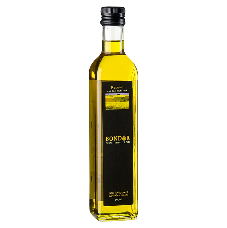 Olio di colza Bondor, spremuto a freddo, vegano - 500 ml - Bottiglia