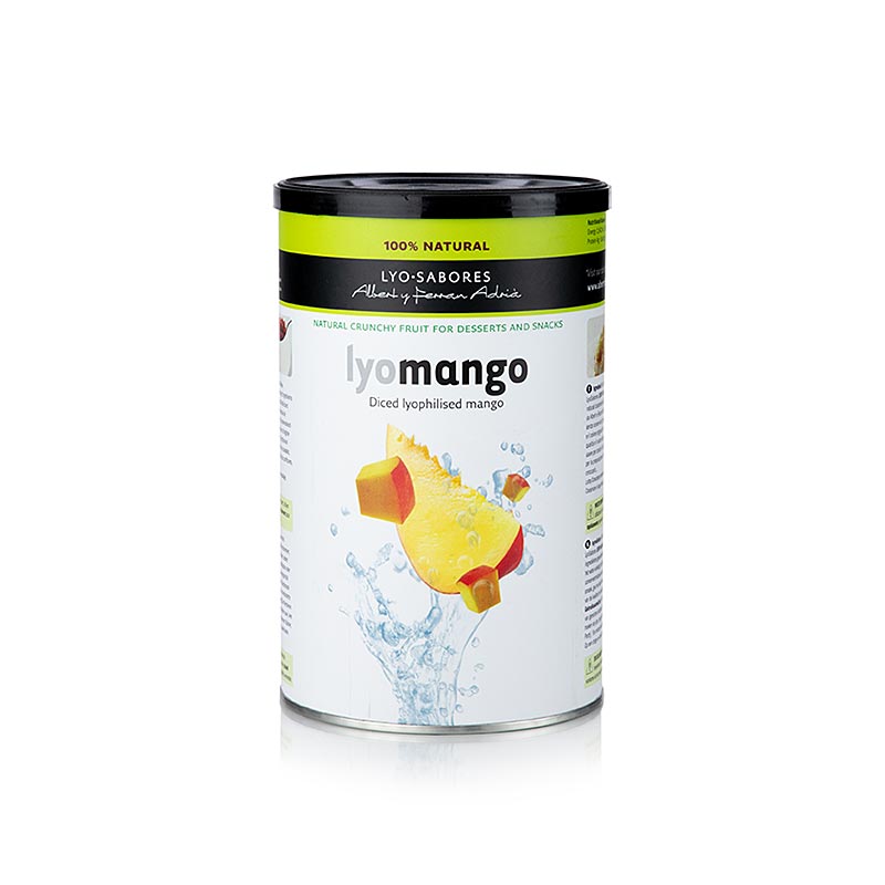 Lyo-Sabores, cubetti di mango liofilizzato, 6-9 mm - 150 g - Scatola degli aromi