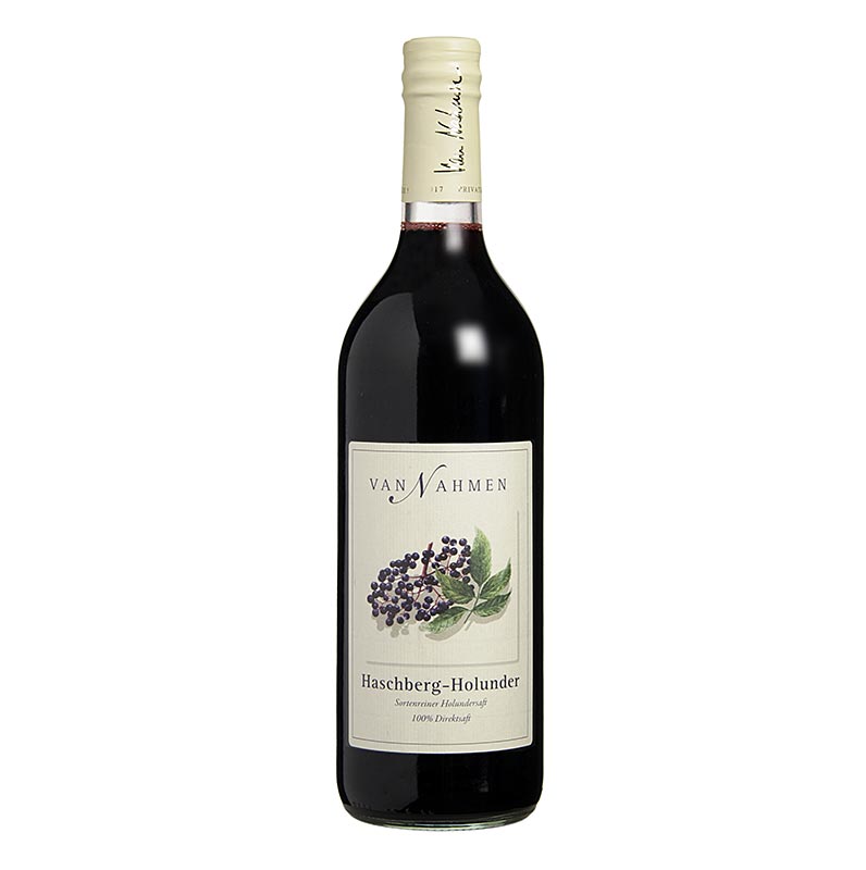 Haschberg elderberry safi, 100% bein safi, van Nahmen, lifraenn - 750ml - Flaska