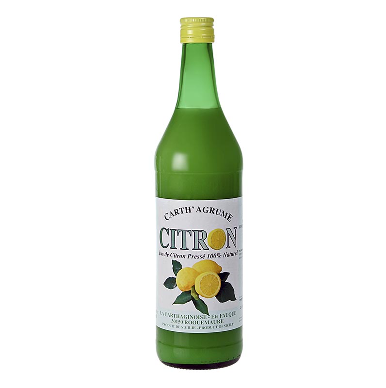 Sitronsaft, 100 %, usoetet, La Carthaginoise - 1 liter - Flaske