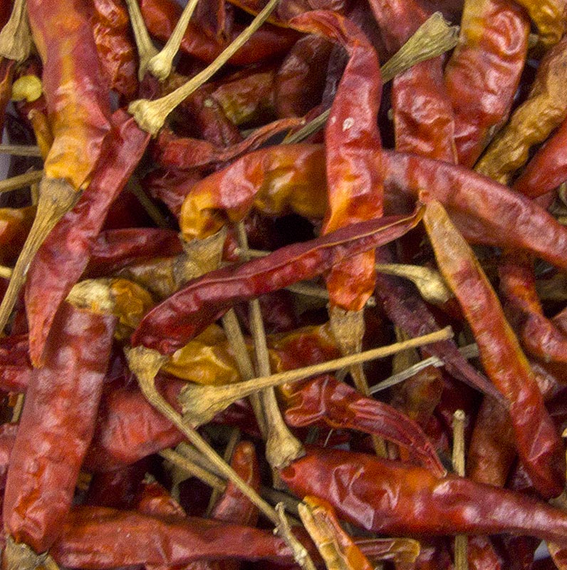 Chili Schoten, rot, klein, ganz, getrocknet - 100 g - Beutel Chili Schoten, rot, klein, ganz, getrocknet - 100 g - Beutel