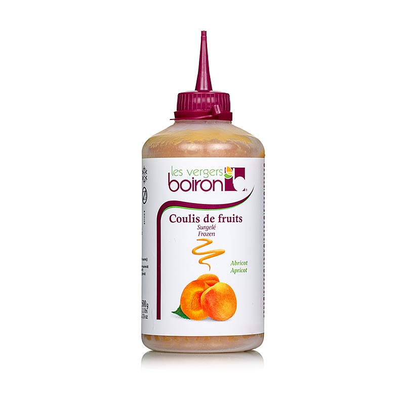 Coulis aprikos, saus, 20% sukker, presseflaske, Boiron - 500 g - PE flaske