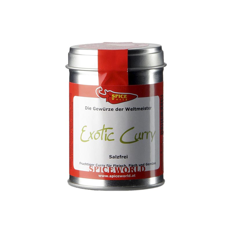 Exotic Curry-Pulver, grün, mild-fruchtig, Gewürzmischung, von Spiceworld - 90 g - Dose Exotic Curry-Pulver, grün, mild-fruchtig, Gewürzmischung, von Spiceworld - 90 g - Dose