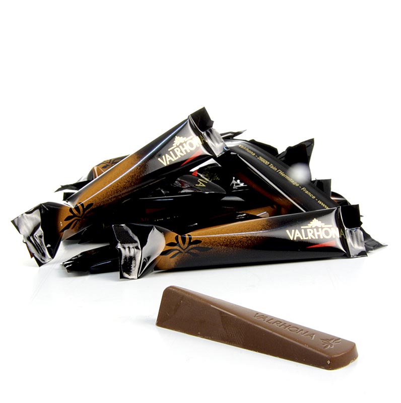 Palitos de chocolate Valrhona Eclat Lacte, leite integral, 39% cacau - 1kg, 244 pecas - Cartao