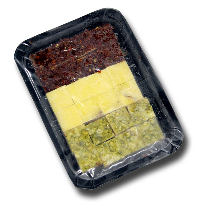 Dulces de jamon, jamon crudo de la Selva Negra / pan integral de centeno / queso crema - 240g, 24x10g - carcasa de polietileno