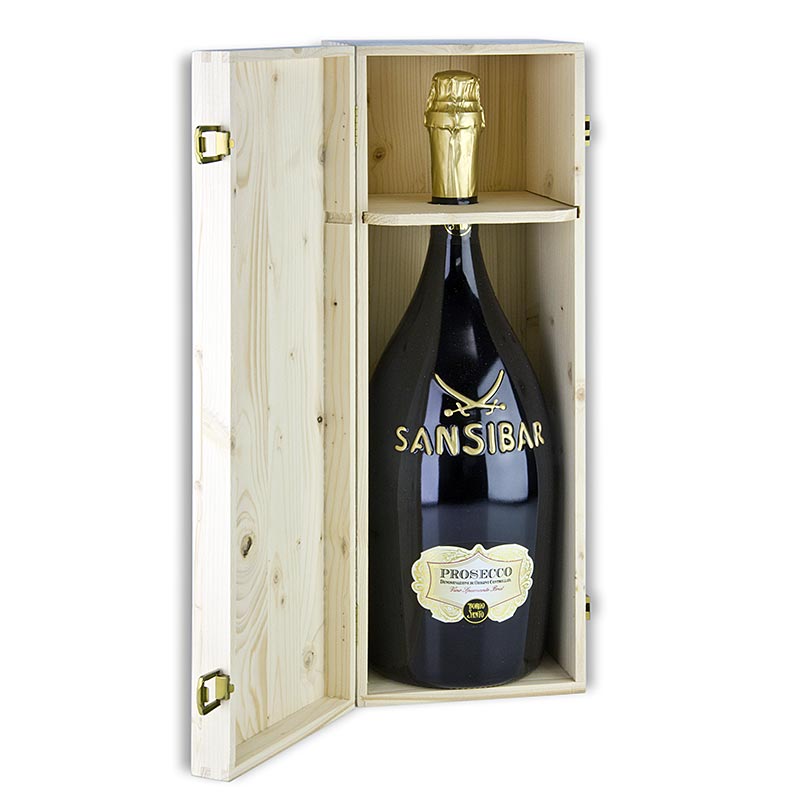 Sansibarin paras San Simone Prosecco Brut, 11,5 tilavuusprosenttia, kaksinkertainen magnum-pullo - 3 litraa - Pullo / puinen laatikko