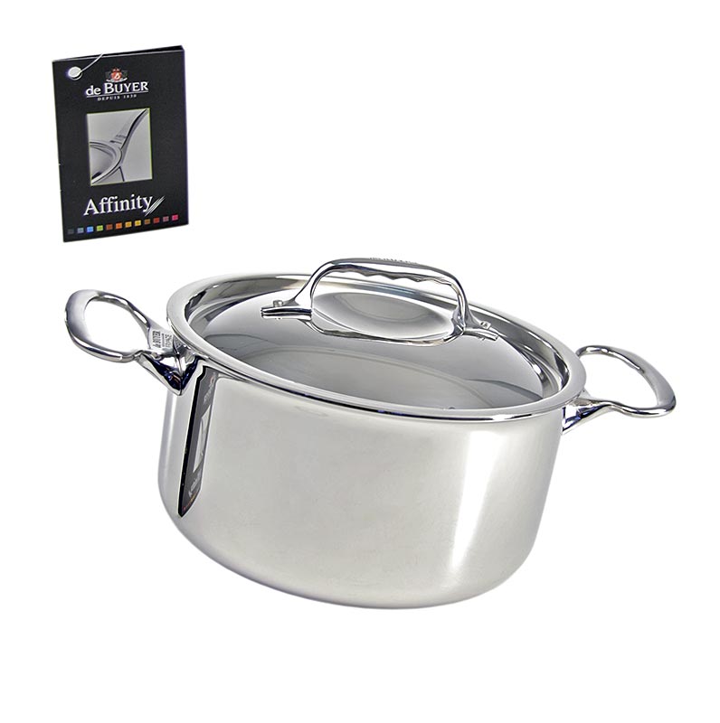 de BUYER Ene / kapak per pjekje me induksion afiniteti, celik inox, Ø 24 cm, 13 cm i larte - 1 cope - Karton