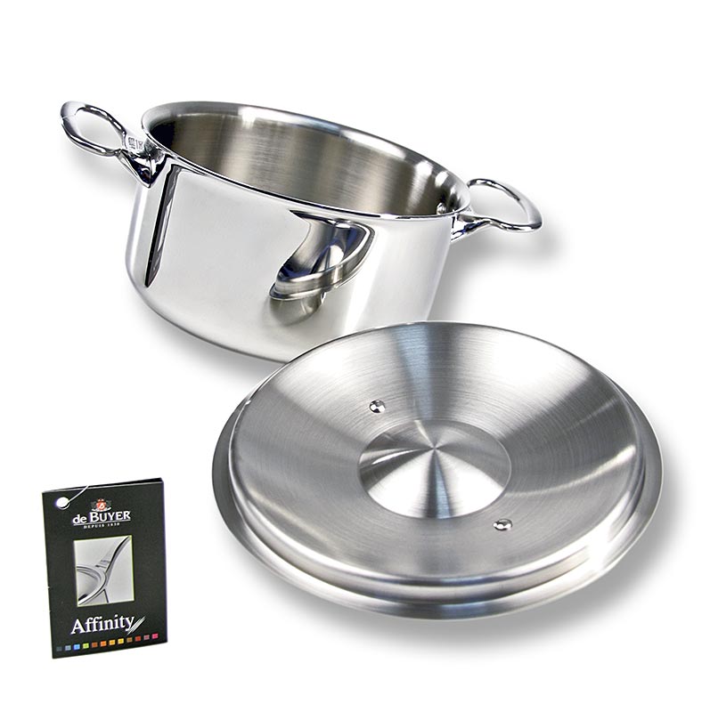 de BUYER Ene / kapak per pjekje me induksion afiniteti, celik inox, Ø 24 cm, 13 cm i larte - 1 cope - Karton