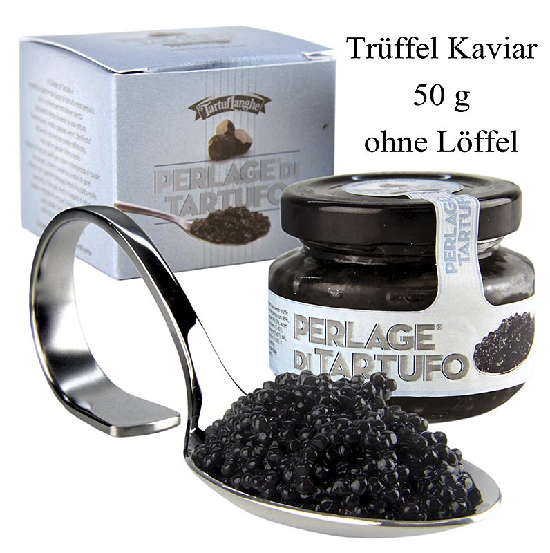 TARTUFLANGHE tryffelikaviari - Perlage di Tartufo, valmistettu talvitryffelimehusta - 50g - Lasi