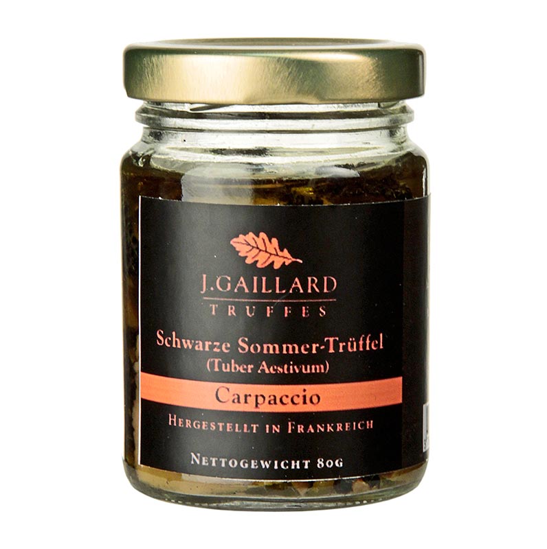 Carpaccio truffle musim panas, irisan truffle dalam minyak zaitun extra virgin, Gaillard - 80 gram - Kaca