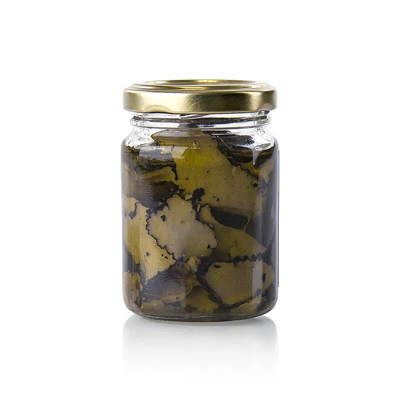 Carpaccio di tartufo estivo, lamelle di tartufo in olio extra vergine di oliva, Gaillard - 80 g - Bicchiere