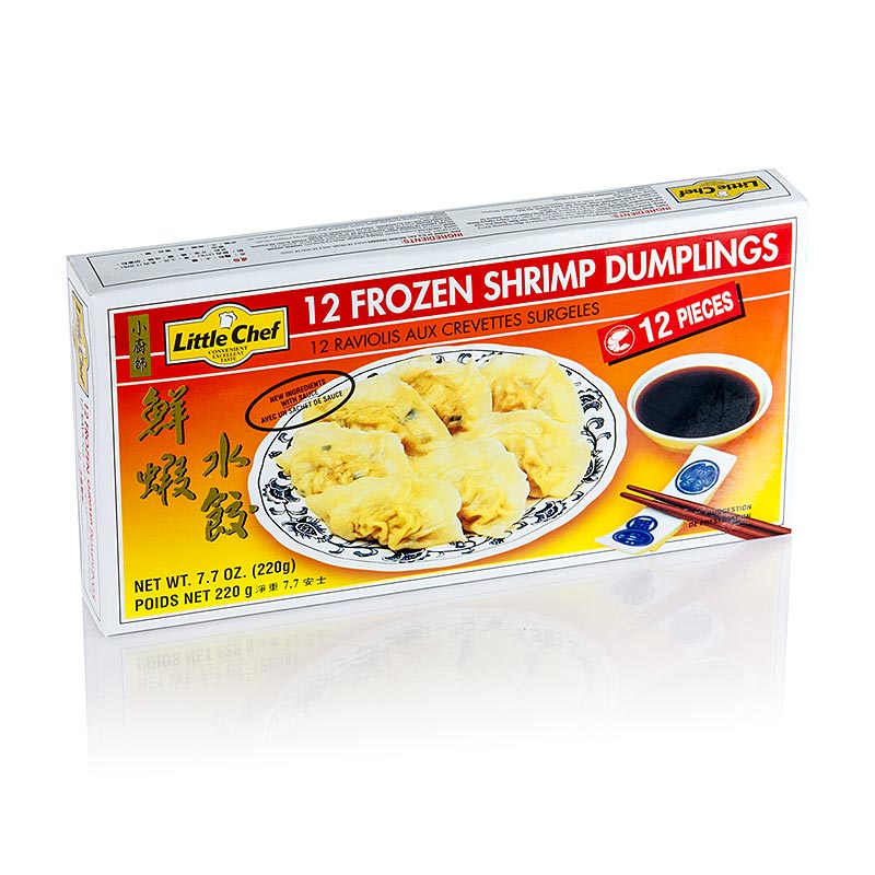 Wan Tan - Gyoza Teigtaschen mit Shrimpsfüllung (Garnelen, Surimi) - 220 g, 12 x18g - Packung