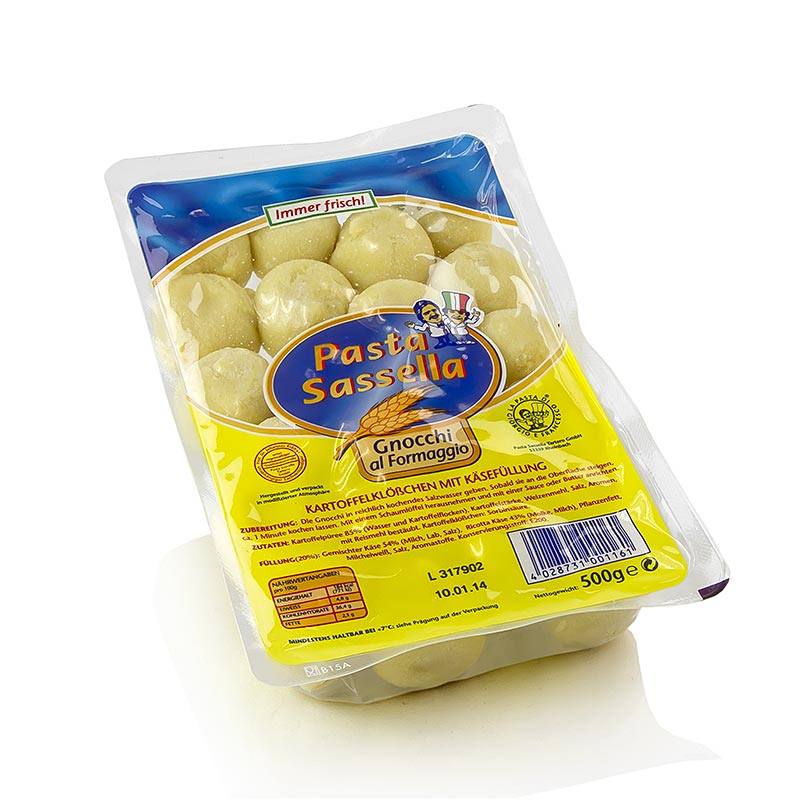 Nhoque com recheio de queijo, ricota / cream cheese italiano, Sassella - 500g - bolsa