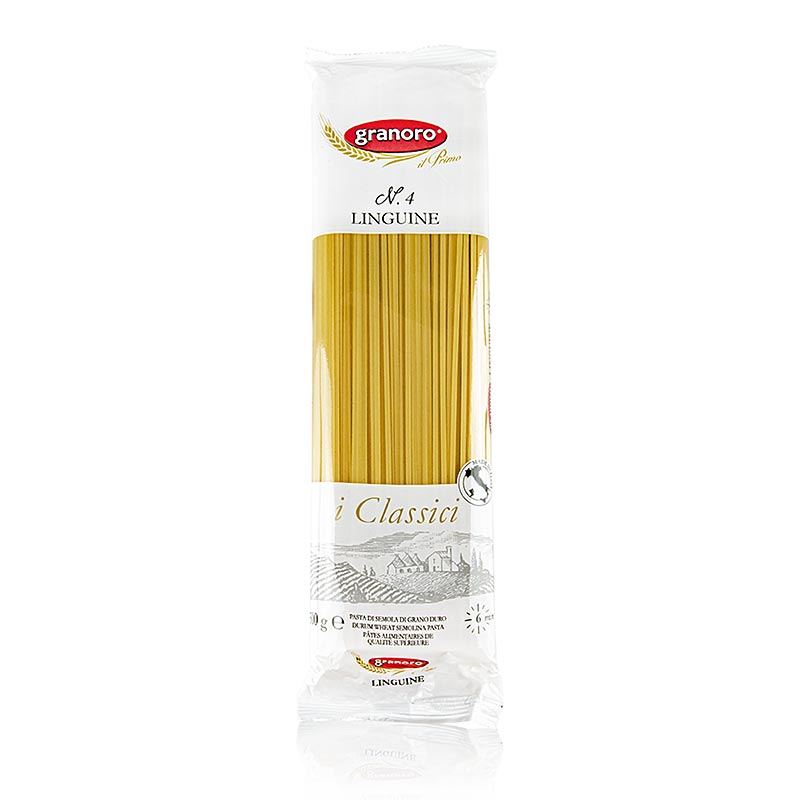 Linguine Granoro, tagliatelle, 2 mm, n.4 - 12 kg, 24 confezioni da 500 g - Cartone