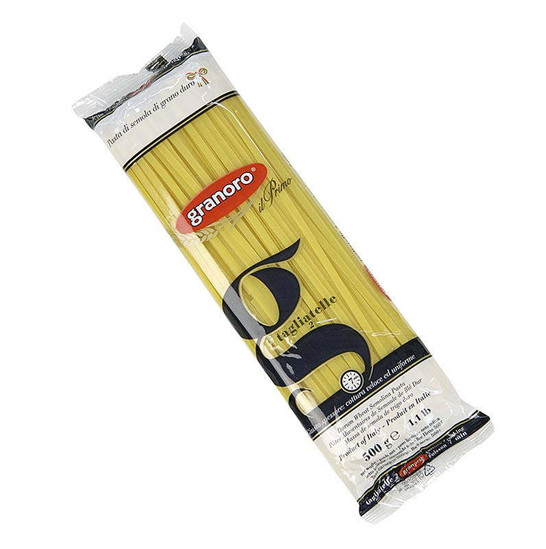 Tagliatelle Granoro, fideus de cinta recta, 5 mm, num.2 - 12 kg, 24 x 500 g - Cartro