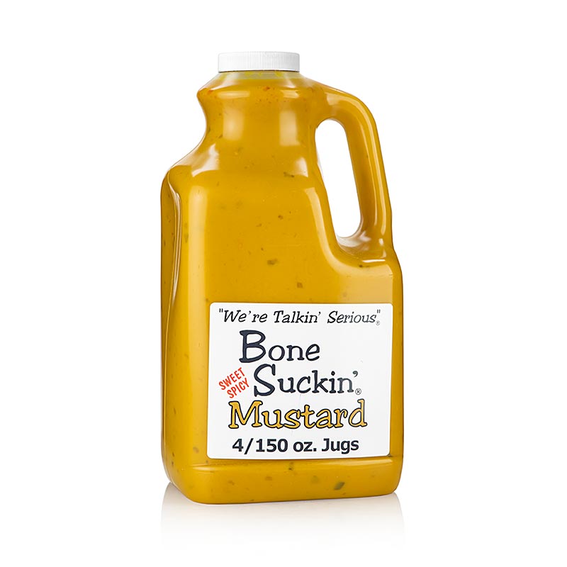 Bone Suckin` Mustard Sweet and Hot, senape BBQ, Ford`s Food - 3,78 litri - Pecanista.