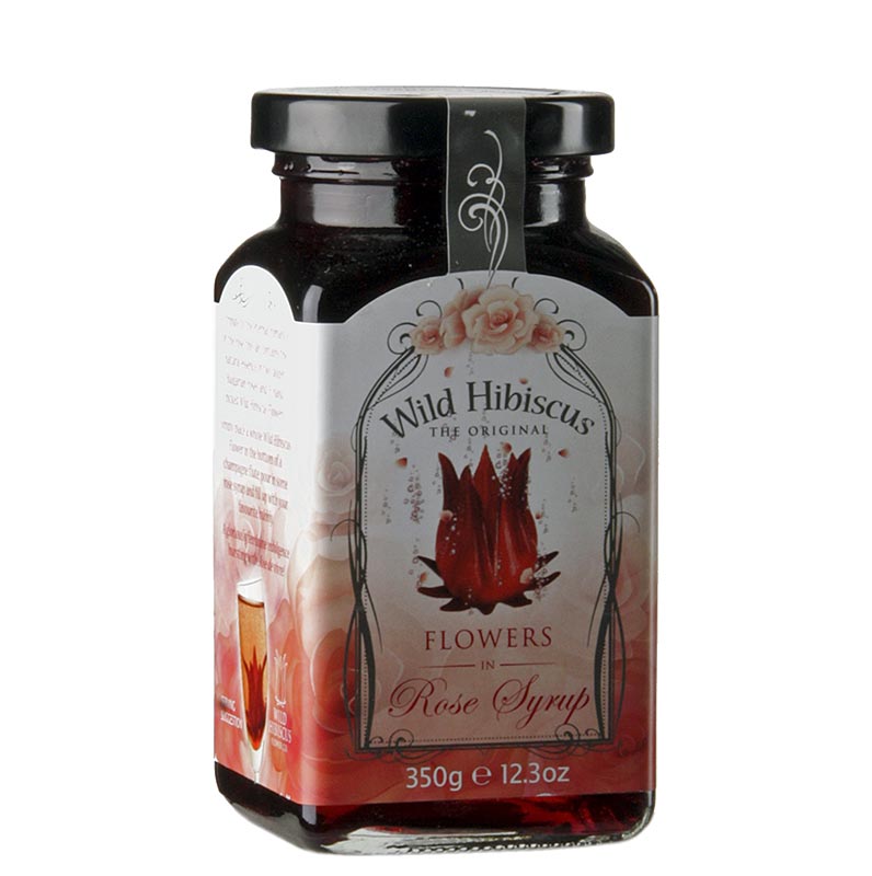 Wild Rosella in Sirup, 15 Blütenkelche vom wilden Hibiskus - 350 g - Glas Wild Rosella in Sirup, 15 Blütenkelche vom wilden Hibiskus - 350 g - Glas