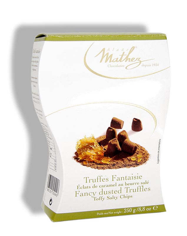 Kembang gula truffle - praline, Mathez, dengan karamel renyah - 250 gram - kotak