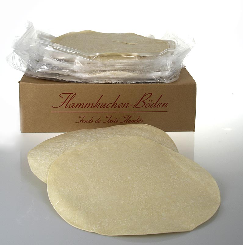 Base de massa para tarte flambada, redonda, Ø 30 cm aproximadamente - 6kg, 50 pecas - Cartao