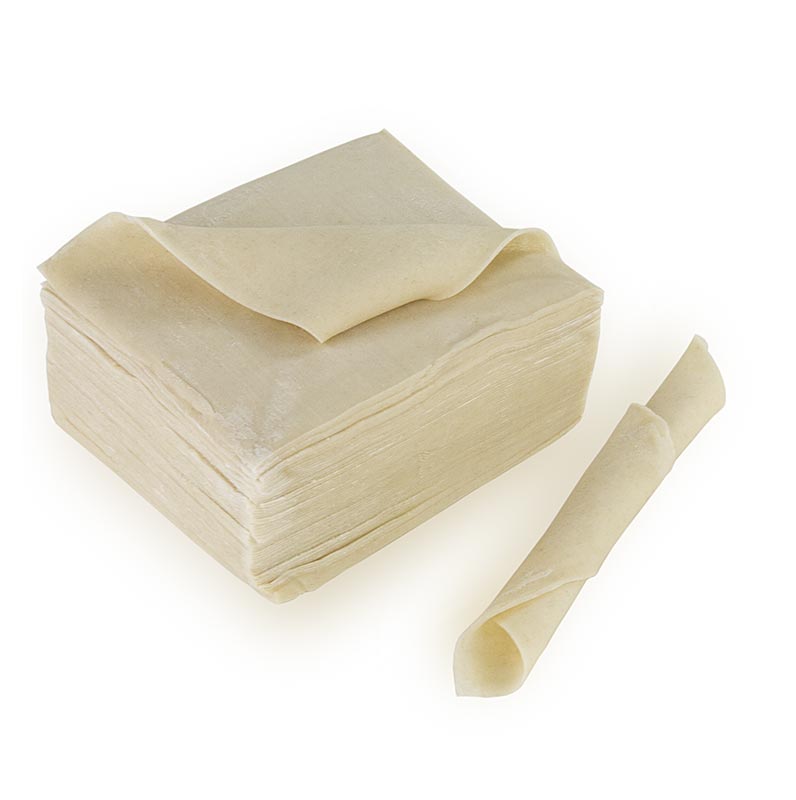 Folhas de massa wonton, grossas, 8,5 x 9 cm - 500 g, aproximadamente 70 pecas - bolsa